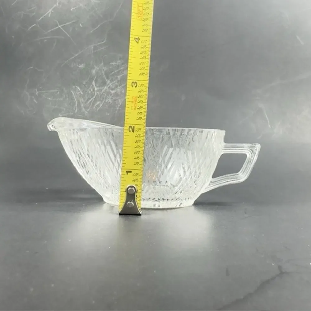 Hazel-Atlas Starlight Clear Creamer & Open Sugar Bowl Depression Glass Vintage